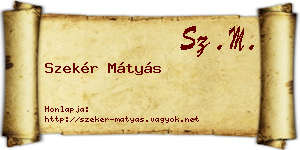 Szekér Mátyás névjegykártya