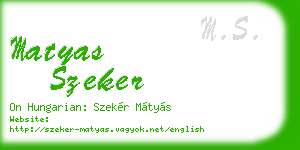 matyas szeker business card
